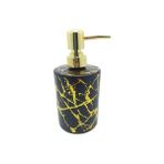 Çukurova Avm Cam Sabunluk Siyah-Sarı Yaldızlı Desen 450 ml