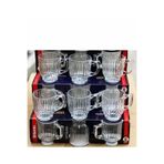 çukurova home 12 Adet city glass Kristal Kulplu Çay Neskafe Bardak Seti kupa kulplu bardak 12 adet