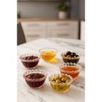 çukurova home 6 Lı Cam Boncuklu Kase Kahvaltılık Reçellik Çerezlik 8cm