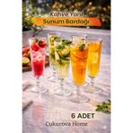 çukurova home 6 lı Cam Flüt Model Kahve Yanı Sunum Bardağı (115 ml)
