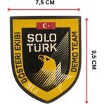 Çukurova Ütü "SoloTürk Gösteri Ekibi" Patch Cırtlı, Arma 9.5 cm 3d, SOLO TÜRK Yeni Model Tip