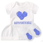 culbutomind Baby Twins Bodysuits Eğlenceli Renkli Boks Eldivenleri Bebek Kıyafetleri Kız Kıyafet erkek şapka Seti, white4, 3-6 Months