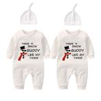culbutomind Baby Twins Tek Parça Tek Parça Bebek Erkek Kız Tulumumuz Yenidoğan Bebek Noel Kıyafetleri, Beyaz Kar İkiz, 9-12 Months