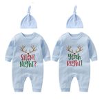 culbutomind Baby Twins Tek Parça Tek Parça Bebek Erkek Kız Tulumumuz Yenidoğan Bebek Noel Kıyafetleri, Mavi Gece Sağ, 6-9 Months