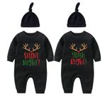culbutomind Baby Twins Tek Parça Tek Parça Bebek Erkek Kız Tulumumuz Yenidoğan Bebek Noel Kıyafetleri, Siyah Gece Sağ, 0-3 Months