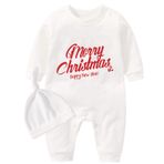 culbutomind Bebek Giyim Yeni Yürüyen Çocuk Mutlu Yıllar Noel Uzun Kollu Bebek Kız Bebek Doğan Giysileri, kırmızı yılbaşı, 0-3 Months