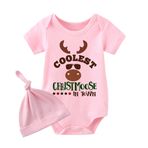 culbutomind Bebek ikiz bebek badisi havalı Noel moose şehir içinde bebek tulumu erkek kız çocuk hediye doğum seti ve şapka, Pembe Havalı Noel Moose In Der Stadt, 6-9 Monate