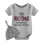 culbutomind Bebek ikiz bebek badisi Holt büyükanne bebek tulumu erkek kız çocuk hediye doğum seti ve şapka, Gri Holt Büyükanne, 6-9 Monate