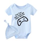 culbutomind Bebek ikiz bebek body satın alın, ikinci bir bebek tulumu, erkek ve kız çocukları için hediye doğum seti ve şapka, Mavi satın alma daha bir kez daha, 9-12 Monate
