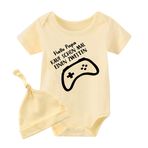 culbutomind Bebek ikiz bebek body satın alın, ikinci bir bebek tulumu, erkek ve kız çocukları için hediye doğum seti ve şapka, Sarı, ikinci bir kez daha satın alabilirsiniz, 9-12 Monate