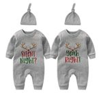 culbutomind Bebek İkizler Bodysuit İlk Noel Erkek Bebek Kız Tulum Yenidoğan Bebek Bebek Noel Giysileri, gri gece sağ, 6-9 Months