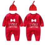 culbutomind Bebek İkizler Tulum Kar İkizleri Bebek Kar Noel Yenidoğan Erkek Kız Noel Kıyafetleri, Kırmızı Kar Bebek İkiz, 9-12 Months