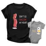 culbutomind Bebek ikizleri bebek badisi sabun yumurtası en iyi arkadaşın tatlı hediye partner kıyafeti tişört tulum hediye seti, Siyah gri sabun yumurtası aile kıyafetleri, Mom S/Baby 9M(7-9M)