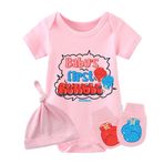 culbutomind Bebek İkizleri Tek Parça Boks Eldiveni Champion is Turning Bebek Kıyafeti Komik Bebek Tulumu Bebek Kız Giysi Seti, Pembe İlk Tambur Seti, 6-9 Months