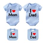 culbutomind Bebek Zıbını İkiz Bebek Sevgi Baba Anne Çift Komik Bebek İkizler Kıyafet Bebek Kız İkiz Set, mavi, 0-3 Months