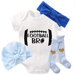 culbutomind Bebek Zıbınları Futbol Doğum Günü Tişörtü Parti Erkek Doğum Günü Partisi Futbol Forması, Mavi, 6-9 Months