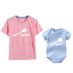 culbutomind Komik Bebek Tulum Gömlek Çocuk Bebek Küçük Çocuk Aile Gömlekleri Seti Aile Kıyafetleri Baba Gömlekleri Anne Giysileri, Çatal Anne/Oğul, 12m/XXXXL
