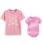 culbutomind Sevimli Bebek Zıbını İlk Kez Anne Baba Tişörtleri Aile Yeni Anne Yeni Baba Tişörtleri Ebeveyn Tişörtleri, Ok Anne/Kız, 9m/XL