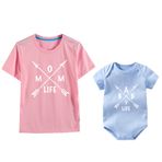 culbutomind Sevimli Bebek Zıbını İlk Kez Anne Baba Tişörtleri Aile Yeni Anne Yeni Baba Tişörtleri Ebeveyn Tişörtleri, Ok Anne/Oğul, 3m/XL