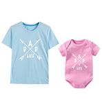culbutomind Sevimli Bebek Zıbınları İlk Kez Anne baba Tişörtleri Aile Yeni Anne Yeni Baba Gömlekleri Ebeveyn Gömlekleri, Arrow Dad/Daughter, 6m/XXXXL