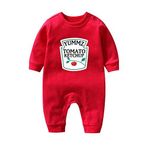 culbutomind Yummz Domates Ketçap Sarı Hardal Kırmızısı ve Sarı Tek Parça Bebek Erkek İkizler Bebek Kıyafetleri İkizler Bebek Erkek Kız, Kırmızı Zıbın, 3-6 Months
