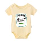 culbutomind Yummz Domates Ketçap Sarı Hardal Kırmızısı ve Sarı Tek Parça Bebek Erkek İkizler Bebek Kıyafetleri İkizler Bebek Erkek Kız, Yellow, 0-3 Months