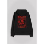 Cult Of Chucky 1988 Korku Film Çaki Ön ve Arka Baskılı Sweatshirt Unisex Kapüşonlu Hoodie Siyah