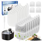 Cunina 8'li Paket Kedi Su Çeşmesi Filtresi ve 8 Pompa Filtre Süngerleri 4L/150 oz YPD-C004P, YPD-C004S Kedi Köpek Evcil Hayvan İçme Çeşmesi ile Uyumlu