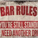 Cuorung Orijinal Vintage Tasarım Bar Kuralları Teneke Metal Duvar Sanatı Tabelaları, Kalın Teneke Baskı Poster Duvar Dekorasyonu Bar için | Mutfak | Yemek Odası 30 x 20 cm