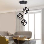 Cup 3Lü Siyah Sarkıt Modern Genç Odası Mutfak Retro Salon Sarkıt Avize siyah