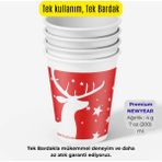 Cup İstanbul 7 Oz Karton Bardak 200 ml - 500 Adet - Kırmızı Renkli Ekonomik Paket