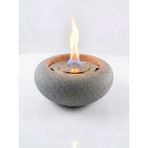 Cup S Model Beton Görünümlü Masaüstü Şömine Gri Renk 22,5 x 22,5 x 14 cm - Taş Devri Şömine