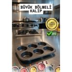 Cupcake Fırın Kalıbı 6 Büyük Bölmeli 6 Bölmeli Muffin Kek Kalıbı