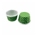 Cupcake Kalıbı Büyük Boy 62*40 Mm - 50 Adet Puantiyeli Yeşil
