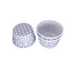 Cupcake Kalıbı Küçük Boy 44*35 Mm - 100 Adet Puantiyeli Gümüş
