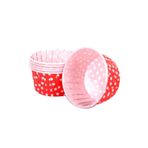 Cupcake Kalıbı Küçük Boy 44*35 Mm - 100 Adet Puantiyeli Kırmızı