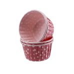 Cupcake Kalıbı Küçük Boy 44*35 Mm (100 Adet) Puantiyeli Pembe