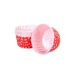 Cupcake Kalıbı Küçük Boy 44*35 Mm (50 Adet) Puantiyeli Kırmızı