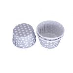 Cupcake Kalıbı Minik Boy 38*30 Mm - 50 Adet Puantiyeli Gümüş