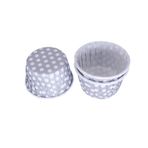 Cupcake Kalıbı Orta Boy 50*39 Mm - 100 Adet Puantiyeli Gümüş