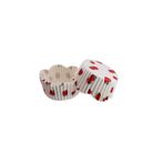 Cupcake Kalıbı Pet Kapsül Dalgalı Kek Kalıbı 65X38 MM - 100 Adet Çilek Desenli