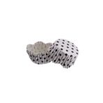 Cupcake Kalıbı Pet Kapsül Dalgalı Kek Kalıbı 65X38 MM - 100 Adet Puantiyeli Beyaz