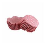 Cupcake Kalıbı Pet Kapsül Kar Desenli Pembe Dalgalı Kek Kalıbı 65X38 MM - 100 Adet