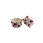 Cupcake Kalıbı Pet Kapsül Kek Kalıbı 48X34 MM - 100 Adet Çilek Desenli