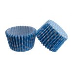 Cupcake Kalıbı Pet Kapsül Kek Kalıbı 48x34 Mm - 100 Adet Puantiyeli Mavi