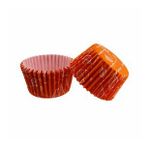 Cupcake Kalıbı Pet Kapsül Kek Kalıbı 48X34 MM - 100 Adet Turuncu Yaprak desenli