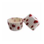 Cupcake Kalıbı Pet Kapsül Kek Kalıbı 52X45 MM - 100 Adet Çilek Desenli