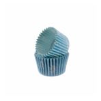 Cupcake Kalıbı Pet Kapsül Kek Kalıbı48X34 MM - 100 Adet Fiyonklu Mavi