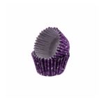Cupcake Kalıbı Pet Kapsül Kek Kalıbı48X34 MM - 100 Adet Kar Desenli Mor