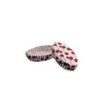 Cupcake Kalıbı Pet Kapsül Oval Çilek Desenli Kek Kalıbı - 100 Adet
